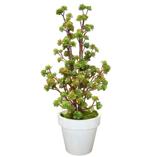 Planta semi-artificiala Ila, Echeveria Arrangament Lux Multicolor - 120 cm 